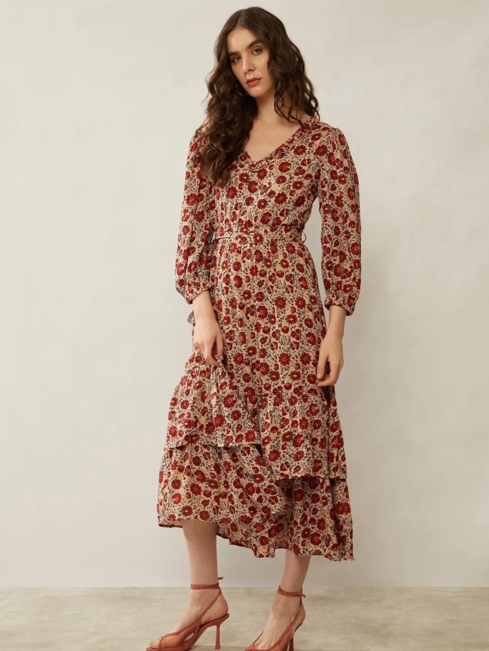 NWT Boho Western Floral Midi Dress